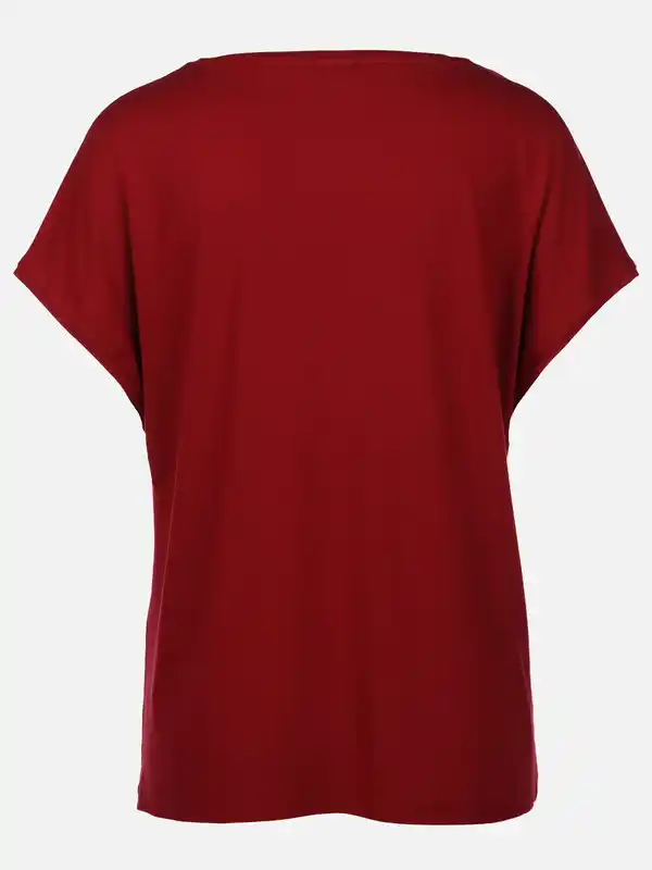 Bild 2 von Damen Shirt mit Print und Glitzersteinchen Rot