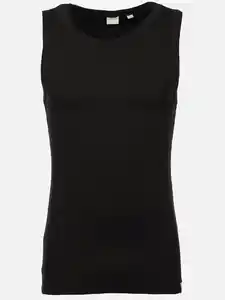 Herren Rippshirt Schwarz
