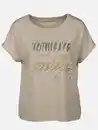 Bild 1 von Damen Shirt mit Print und Glitzersteinchen Beige