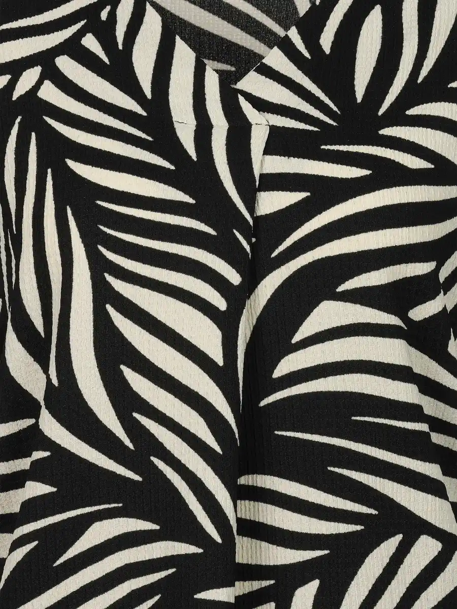 Bild 3 von Damen Crepe Shirt mit Alloverprint Schwarz