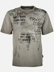 Herren T-Shirt mit großem Frontprint Grau