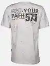 Bild 2 von Herren Henleyshirt mit Print Weiß