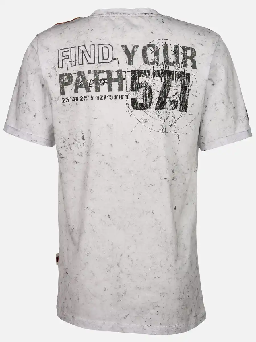 Bild 2 von Herren Henleyshirt mit Print Weiß
