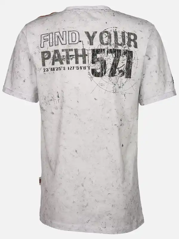 Bild 2 von Herren Henleyshirt mit Print Weiß
