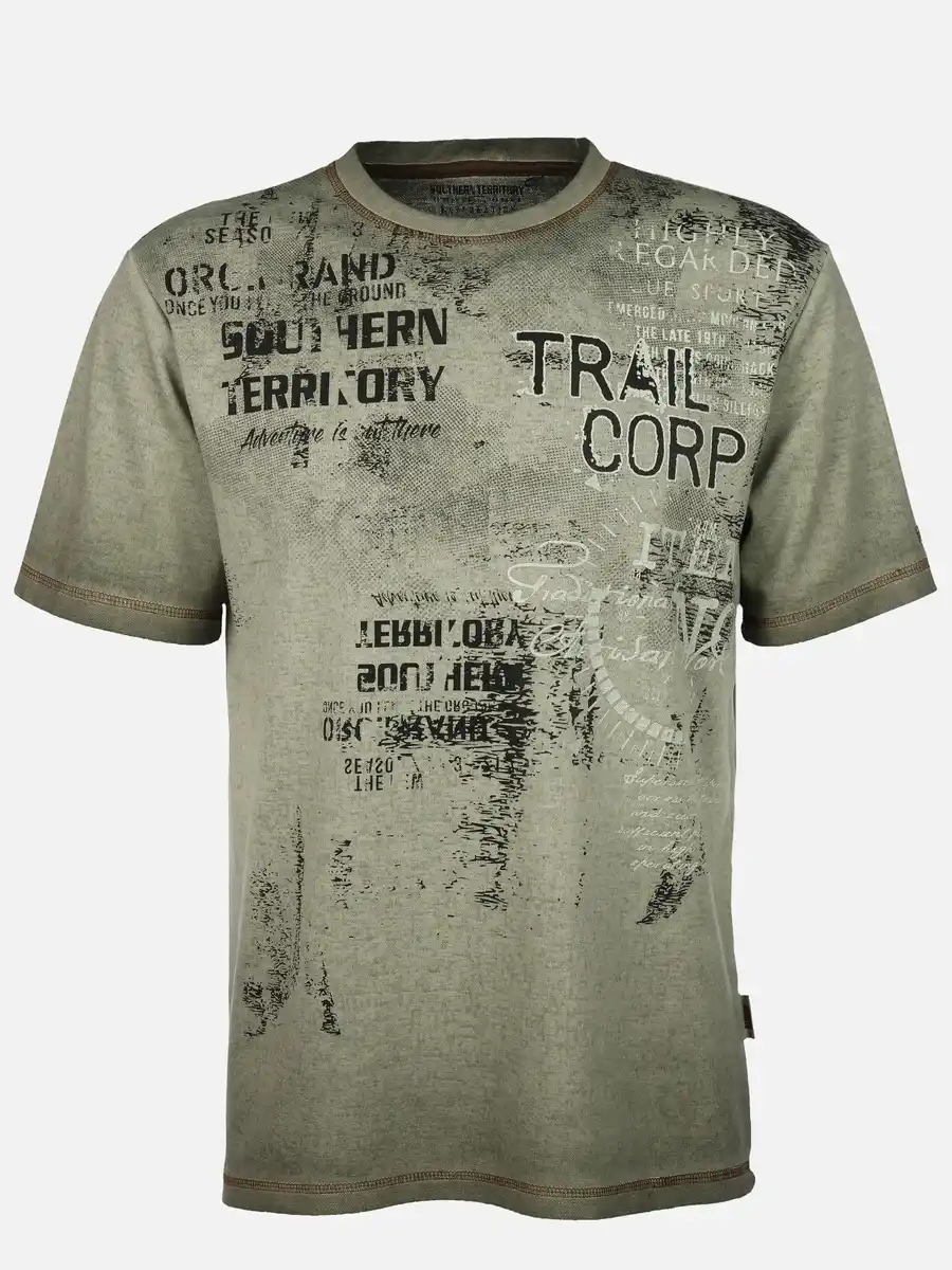 Bild 1 von Herren T-Shirt mit großem Frontprint Oliv