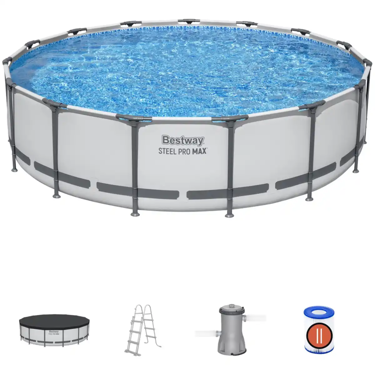 Bild 1 von Bestway® Steel Pro MAX Frame Pool Ø457x107cm Komplett-Set 5-teilig
