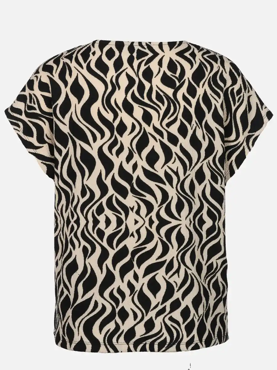 Bild 2 von Damen Crepe Shirt mit Alloverprint Schwarz