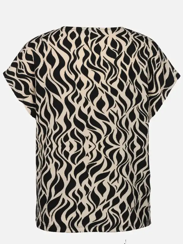 Bild 2 von Damen Crepe Shirt mit Alloverprint Schwarz