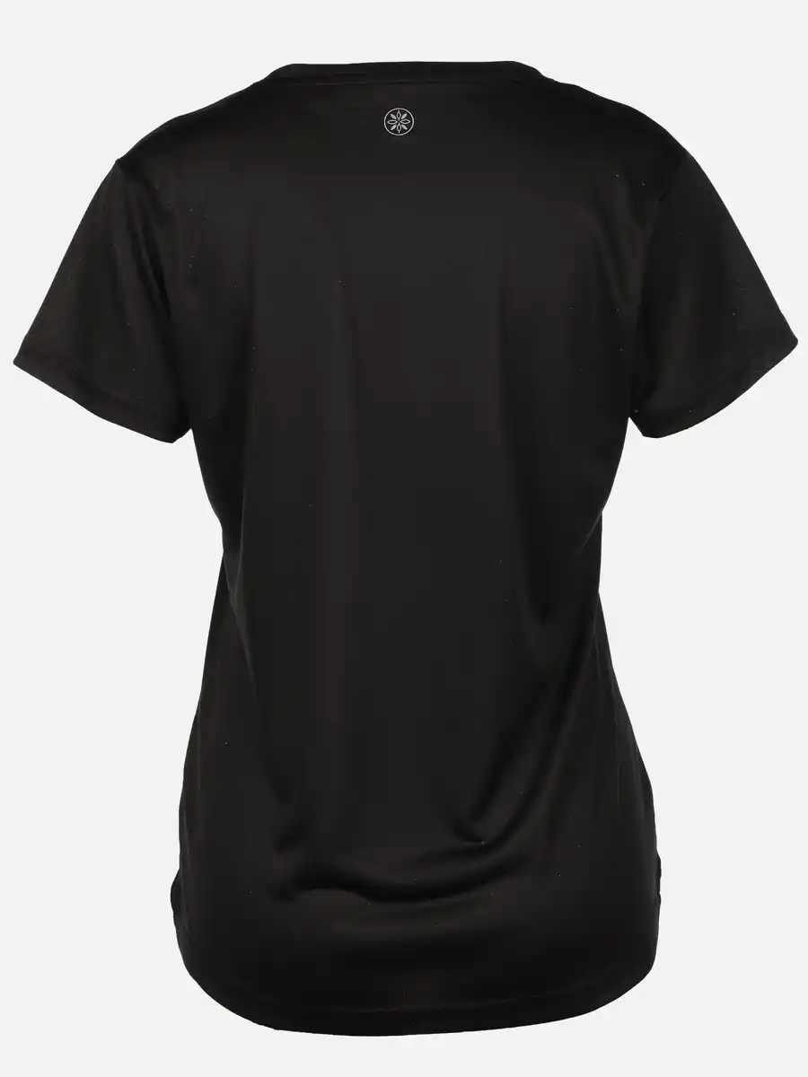 Bild 2 von Damen Sport T-Shirt mit V-Ausschnitt Schwarz