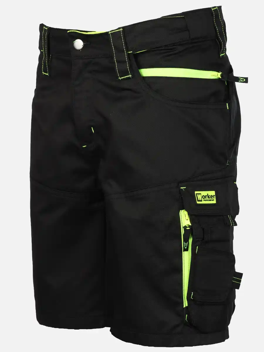 Bild 3 von Herren Arbeitsshorts mit Neondetails Schwarz