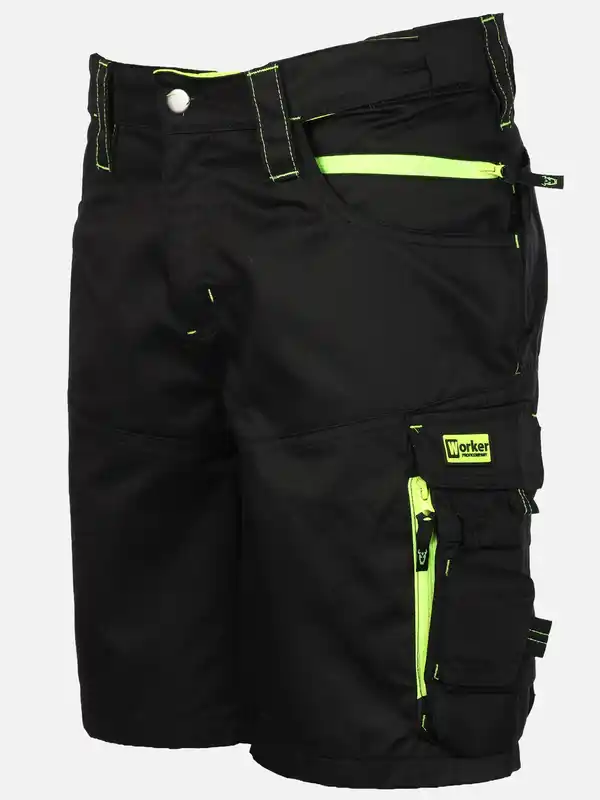 Bild 3 von Herren Arbeitsshorts mit Neondetails Schwarz