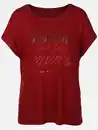 Bild 1 von Damen Shirt mit Print und Glitzersteinchen Rot