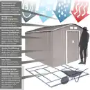 Bild 3 von Hattoro S300 Metall Gerätehaus mit Bodenrahmen 12,5 m³ Satteldach Hellgrau