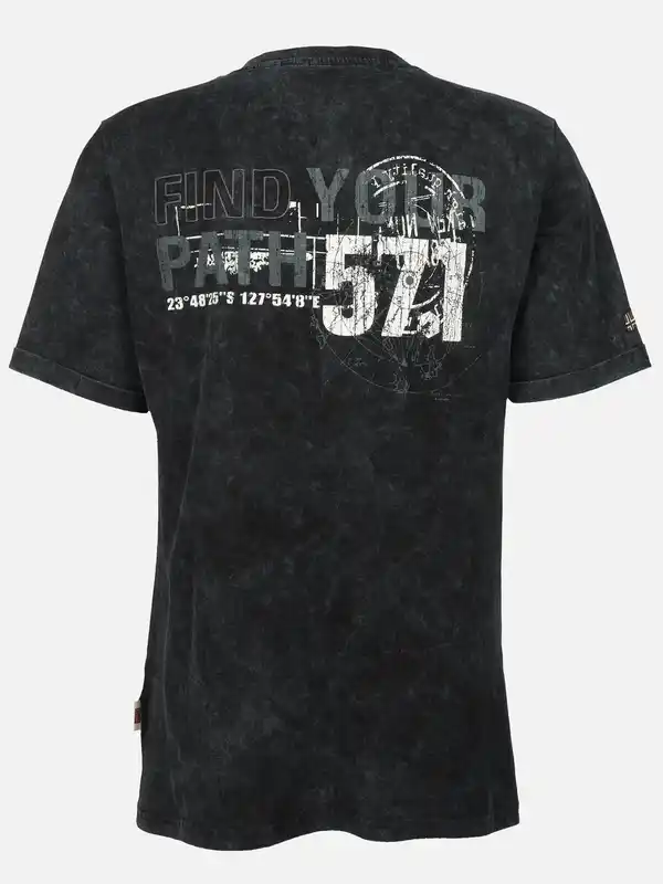 Bild 2 von Herren Henleyshirt mit Print Schwarz