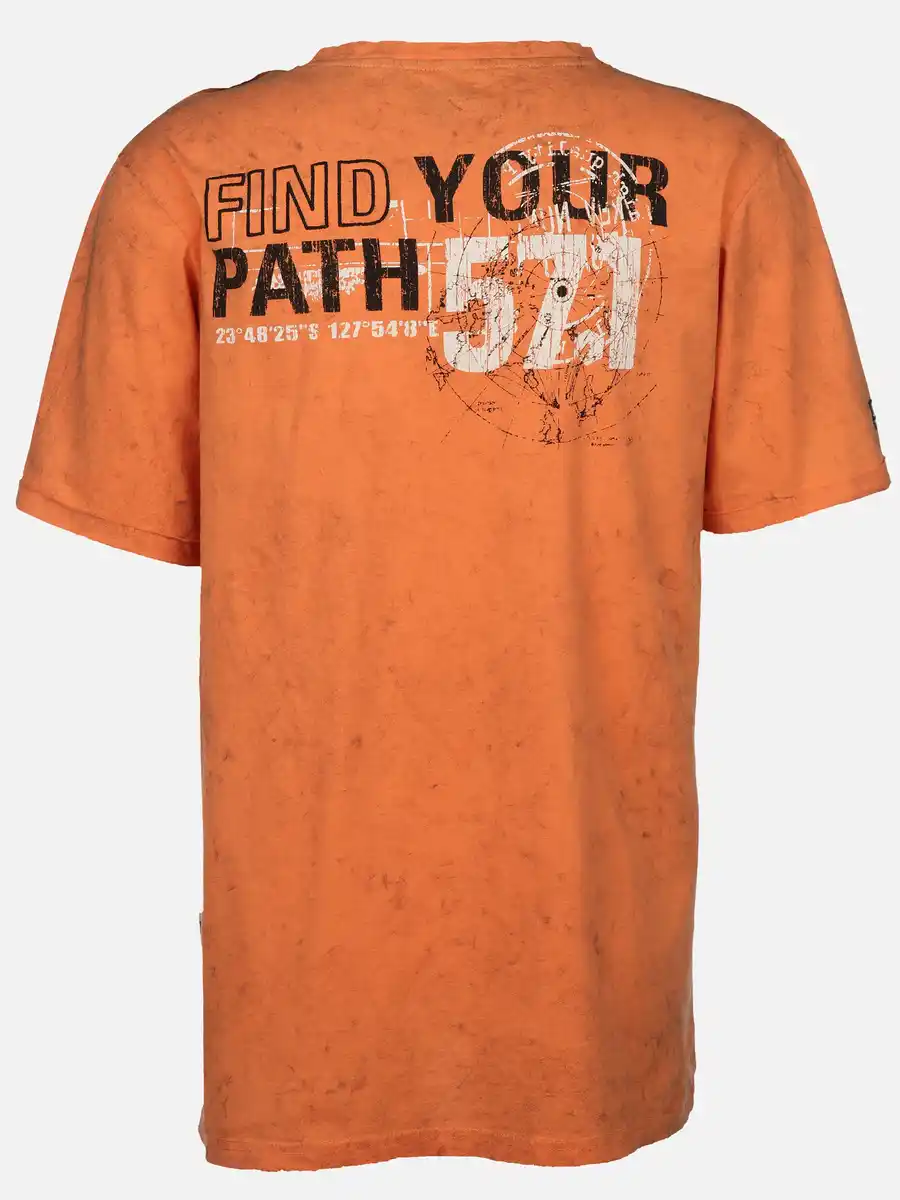 Bild 2 von Herren Henleyshirt mit Print Orange