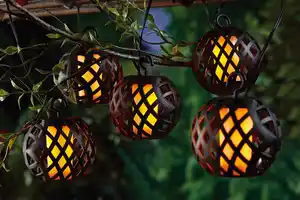 Solar Lichterkette mit 8 Laternen 4,8m 80LEDs