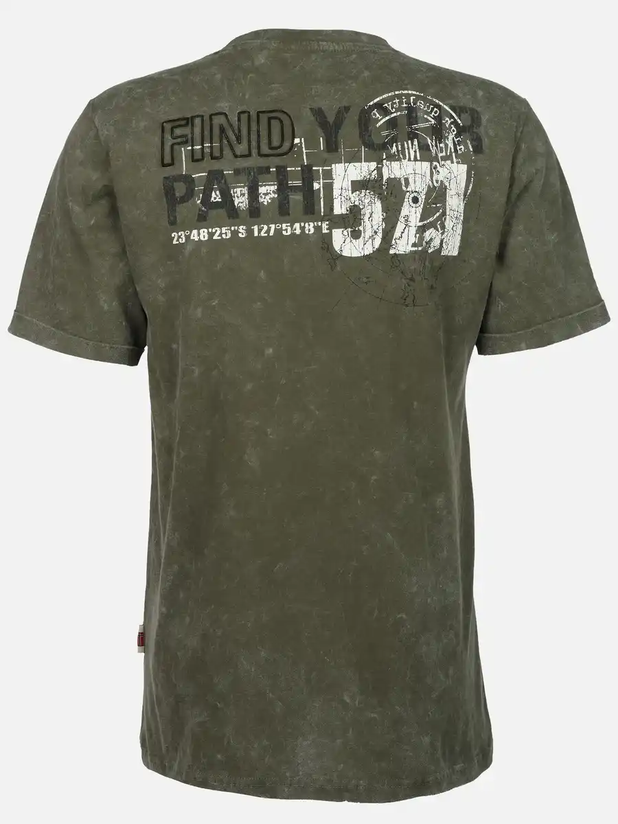 Bild 2 von Herren Henleyshirt mit Print Grün