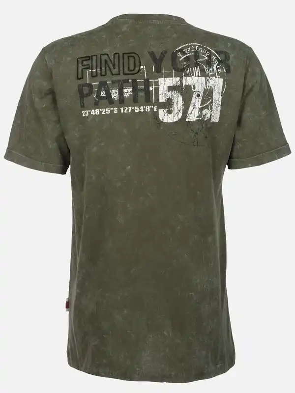 Bild 2 von Herren Henleyshirt mit Print Grün