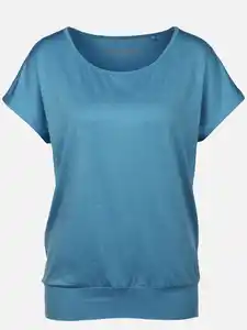 Damen Sport T-Shirt mit Bund Blau