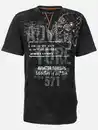 Bild 1 von Herren Henleyshirt mit Print Schwarz