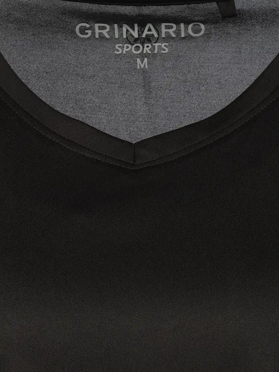 Bild 3 von Damen Sport T-Shirt mit V-Ausschnitt Schwarz
