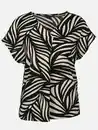 Bild 1 von Damen Crepe Shirt mit Alloverprint Schwarz