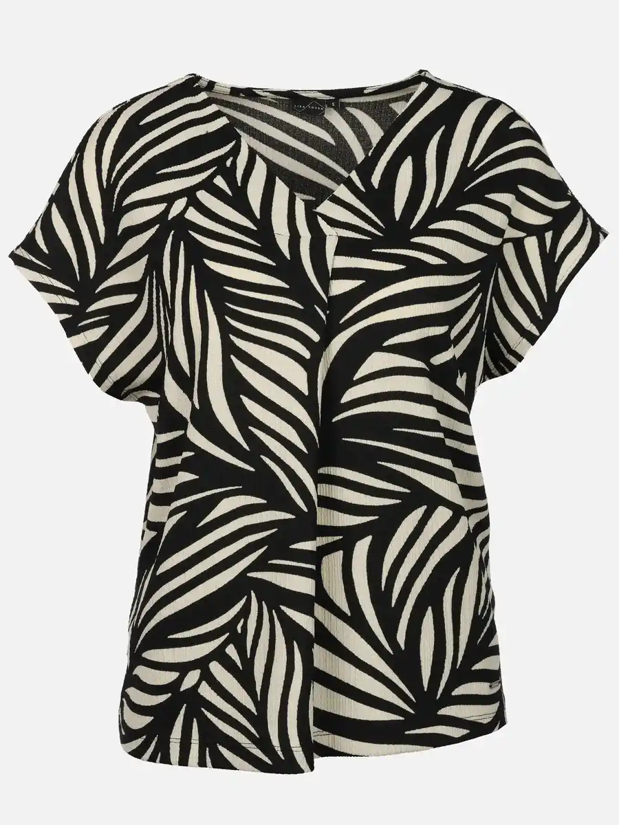 Bild 1 von Damen Crepe Shirt mit Alloverprint Schwarz