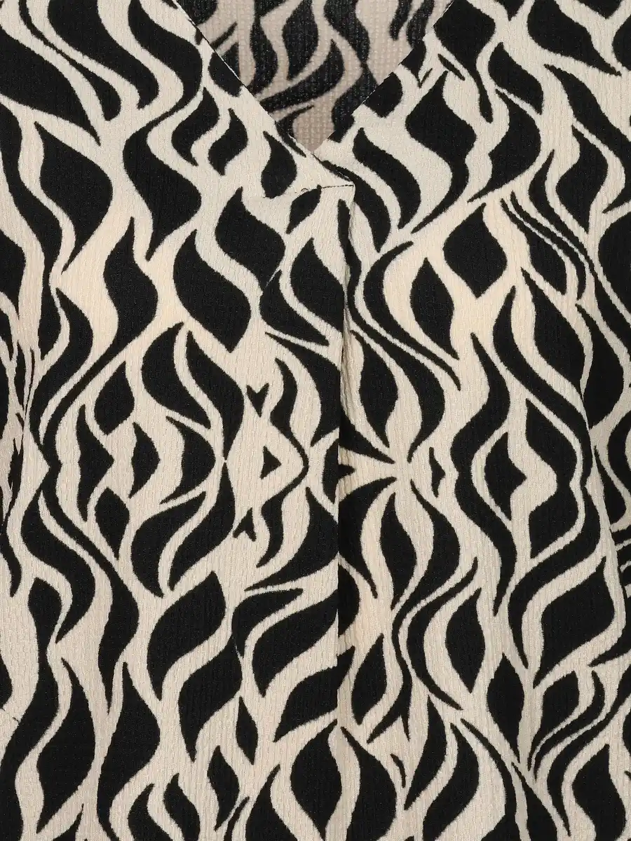 Bild 3 von Damen Crepe Shirt mit Alloverprint Schwarz