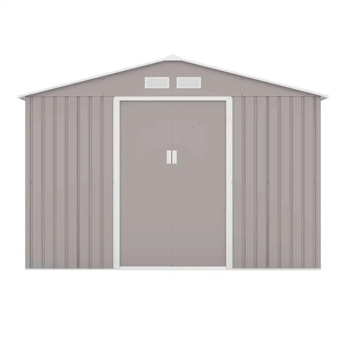 Bild 2 von Hattoro S300 Metall Gerätehaus mit Bodenrahmen 12,5 m³ Satteldach Hellgrau
