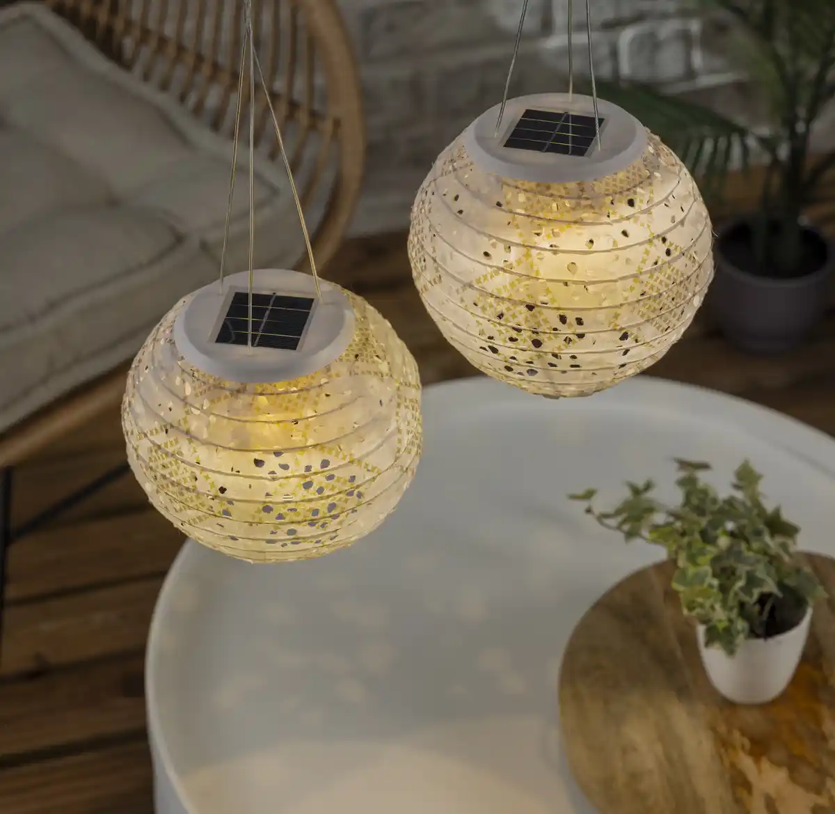 Bild 2 von DEKOWELT Solar-Lampion 2er-Set 15 cm Cut-out
