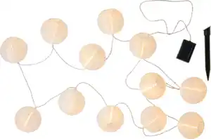 DEKOWELT Solar-Lampion-Lichterkette 12er weiß