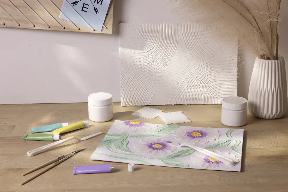 Bild 4 von IDEENWELT DIY-Strukturleinwand-Set Floral