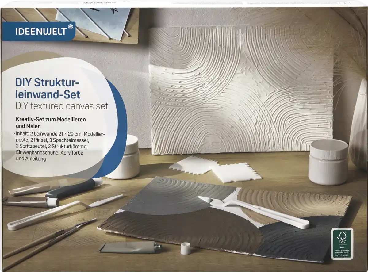 Bild 1 von IDEENWELT DIY-Strukturleinwand-Set Linien