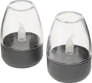 DEKOWELT Solar-Windlichter 2er-Set nthrazit