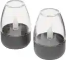 Bild 1 von DEKOWELT Solar-Windlichter 2er-Set nthrazit