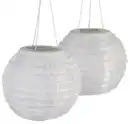 Bild 1 von DEKOWELT Solar-Lampion 2er-Set 15 cm weiß