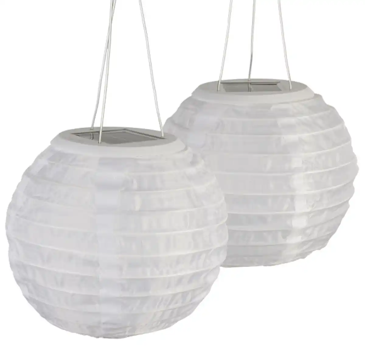 Bild 1 von DEKOWELT Solar-Lampion 2er-Set 15 cm weiß