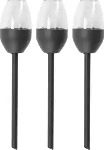 DEKOWELT Solar-Gartenleuchten 3er-Set anthrazit