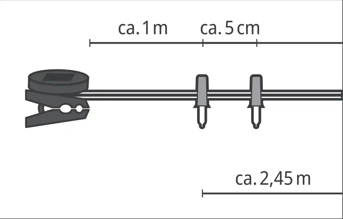 Bild 2 von DEKOWELT Solar-Metalldrahtichterkette