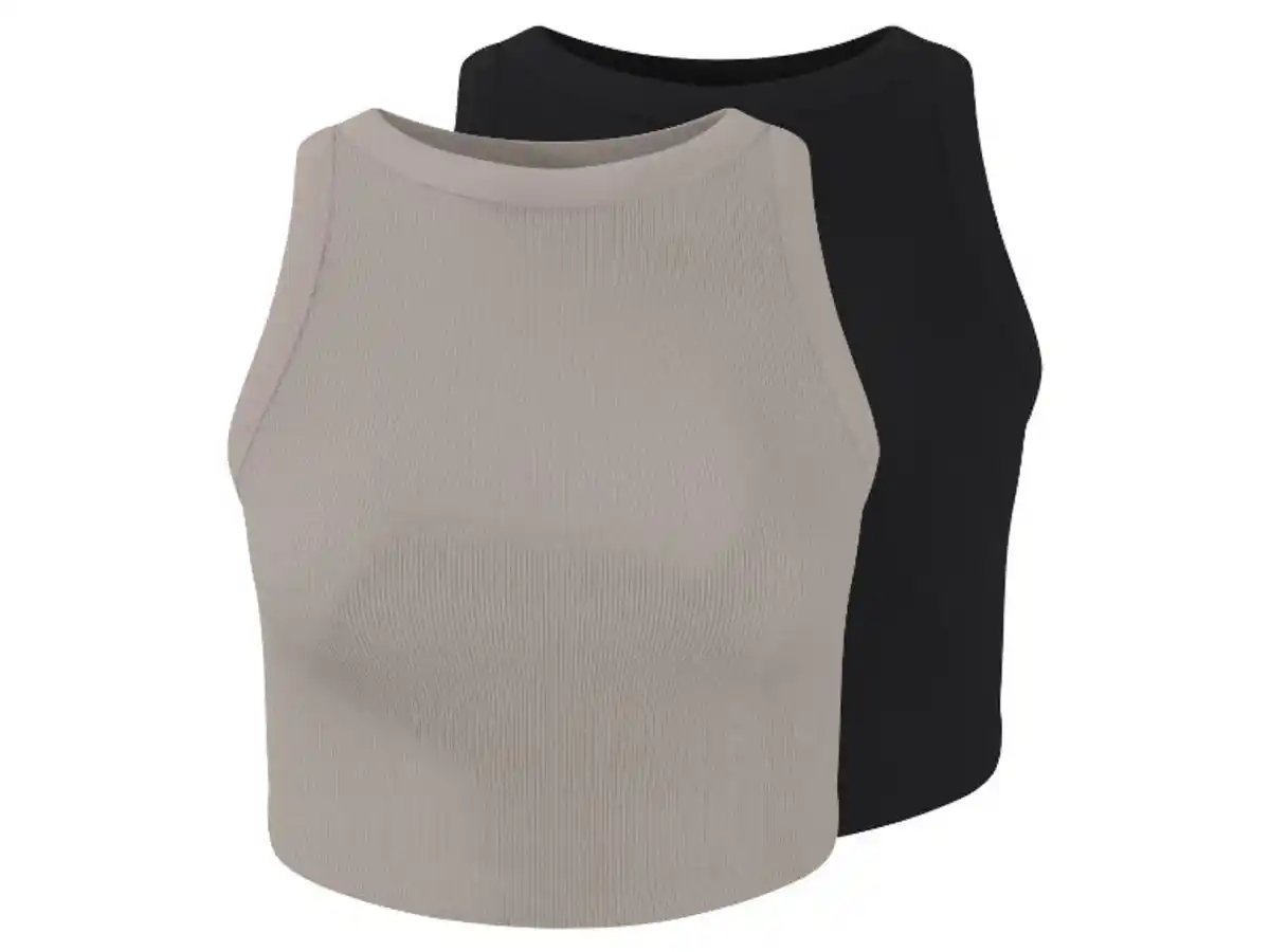 Bild 2 von esmara® Damen Gerippte Crop-Tops, 2 Stück