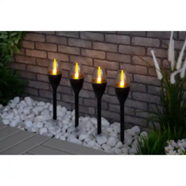 Bild 3 von CASAYA LED-Solarleuchte »Lorcan 2.0«, 4er Set, ØxH: 6,1 x 37,7 cm, Kunststoff, anthrazit