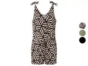 esmara® Damen Leinen-Jumpsuit mit Druckknopf im Dekolleté