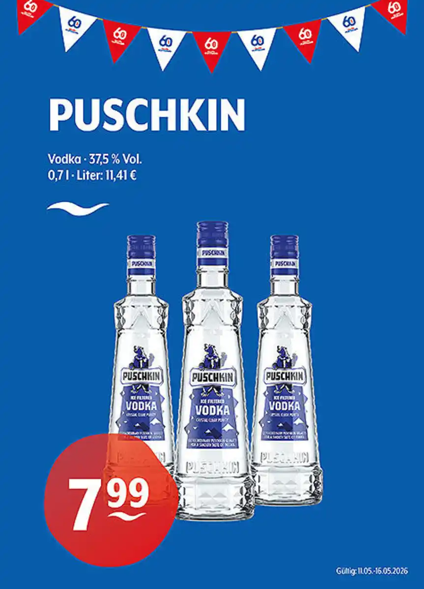 Bild 1 von PUSCHKIN Vodka 37,5 % Vol.