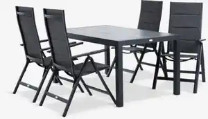 HAGEN L160 Tisch + 4 MYSEN Stuhl grau
