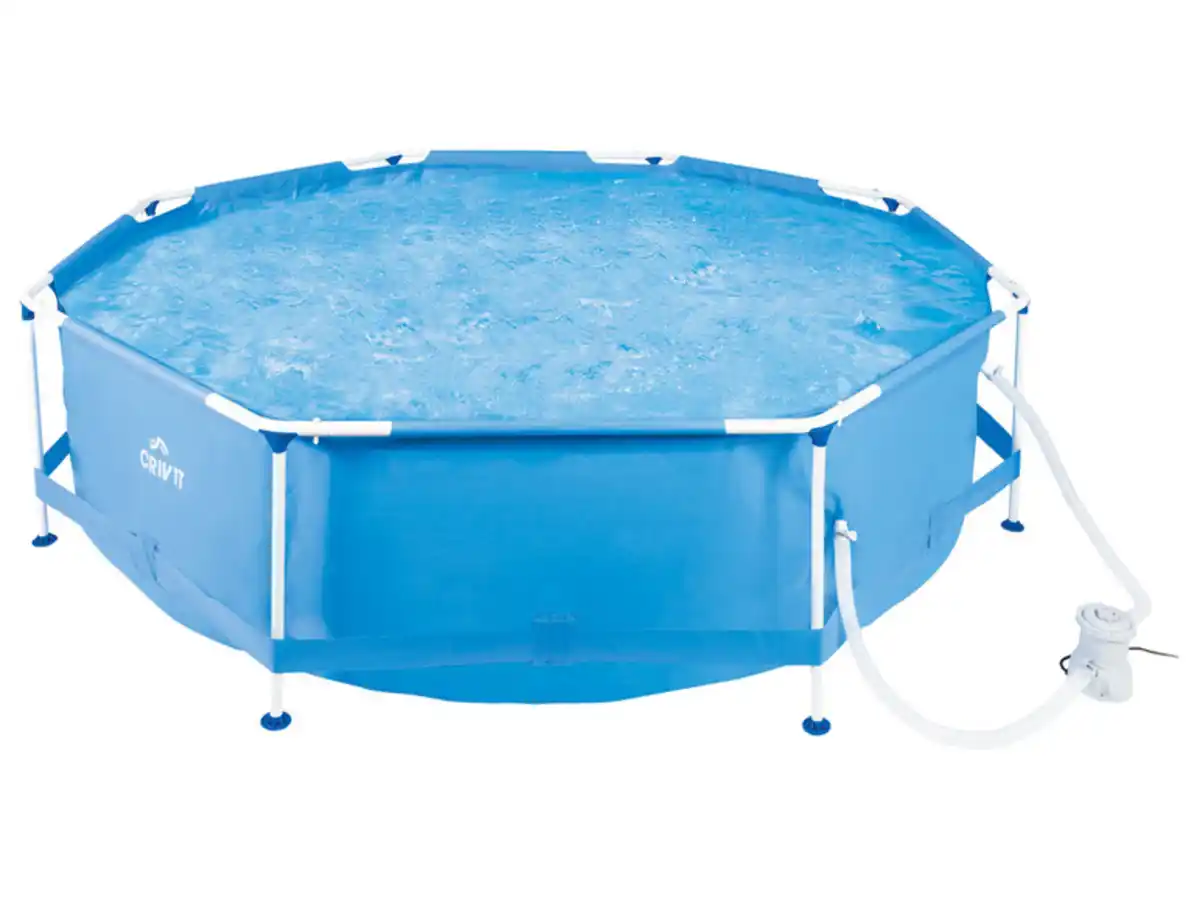 Bild 1 von CRIVIT Metal-Frame-Pool, Ø 300 x H 76 cm, inkl. Filterpumpe