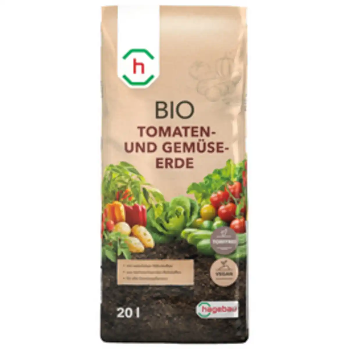 Bild 1 von hagebau Tomaten- und Gemüseerde, Bio, torffrei, 20 Liter