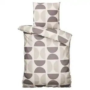 NOVITESSE Mako Satin Bettwäsche, Beige, 135 x 200 + 80 x 80 cm