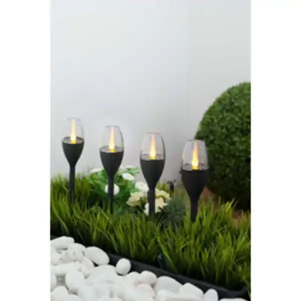 Bild 2 von CASAYA LED-Solarleuchte »Lorcan 2.0«, 4er Set, ØxH: 6,1 x 37,7 cm, Kunststoff, anthrazit