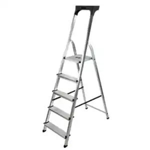 RENOVO Stufen-Stehleiter »Classic«, 5 Sprossen, Aluminium
