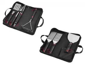 GRILLMEISTER Edelstahl-Grillbesteck-Set / Edelstahl-Grillwender-Set